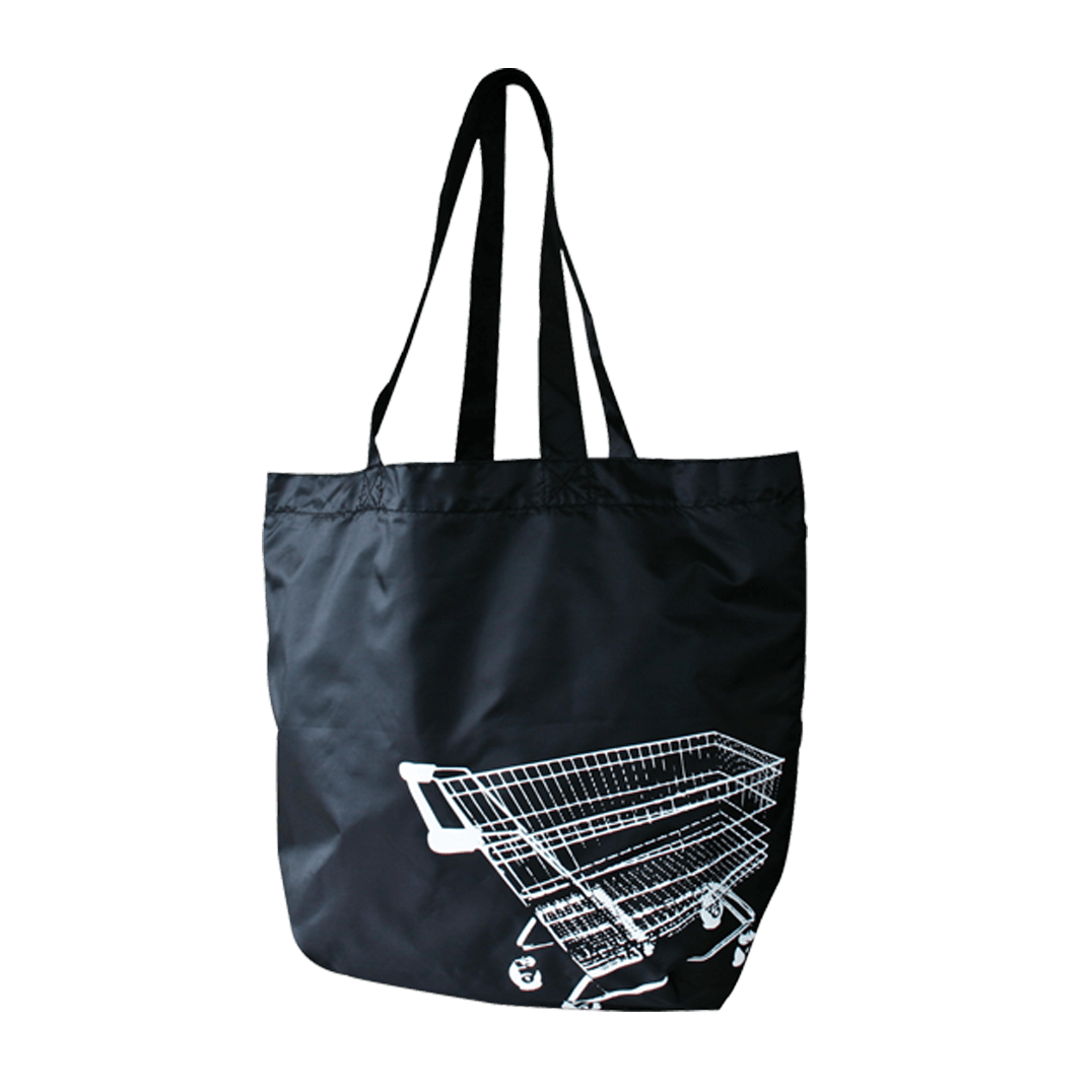 Fold Up Black Nylon Trolley Bag