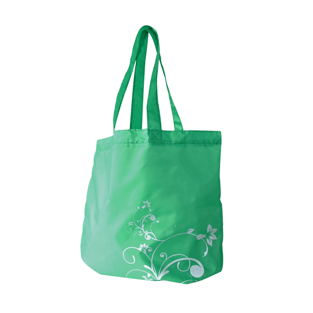 Fold Up Green Nylon Swirl Bag